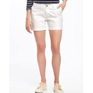 Old Navy Women’s 0 Yellow Khaki 5″ Mid-Rise Cotton Casual Shorts EUC